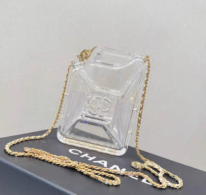 Chanel Dubai Tank Transparent Minaudiere Clutch Bag