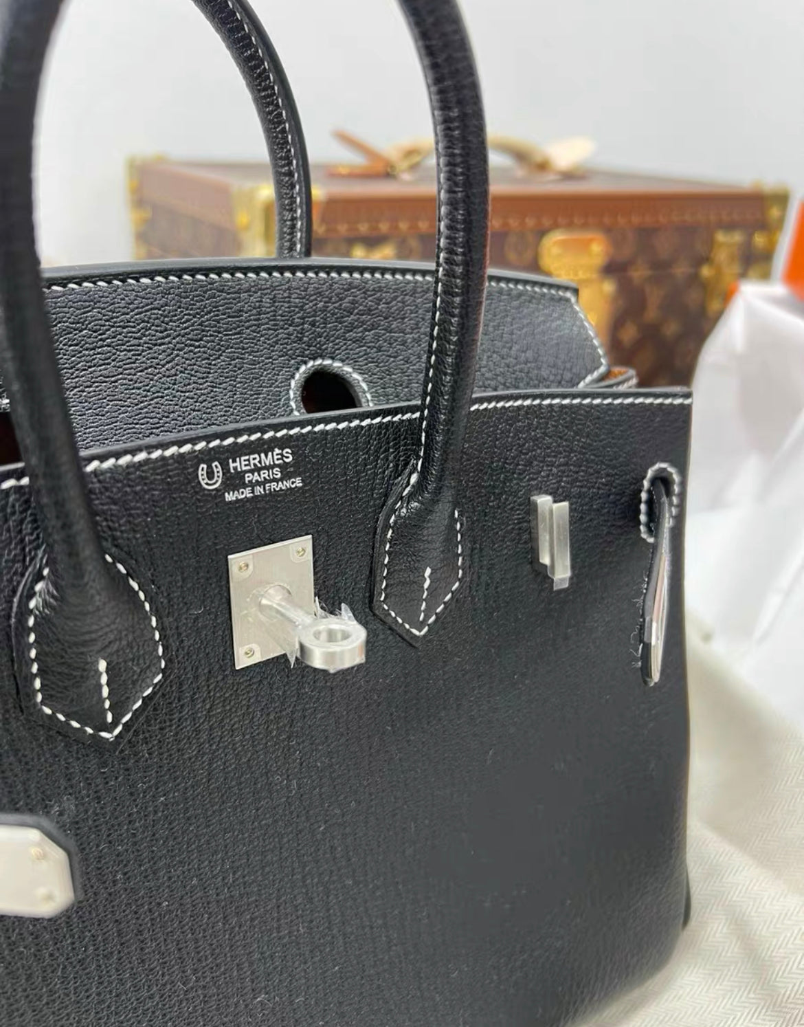 Hermès Special Order (HSS) Birkin 25 Black Chèvre Brushed Palladium Hardware