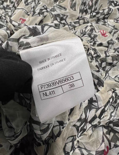 Chanel 23C silk print maxi dress