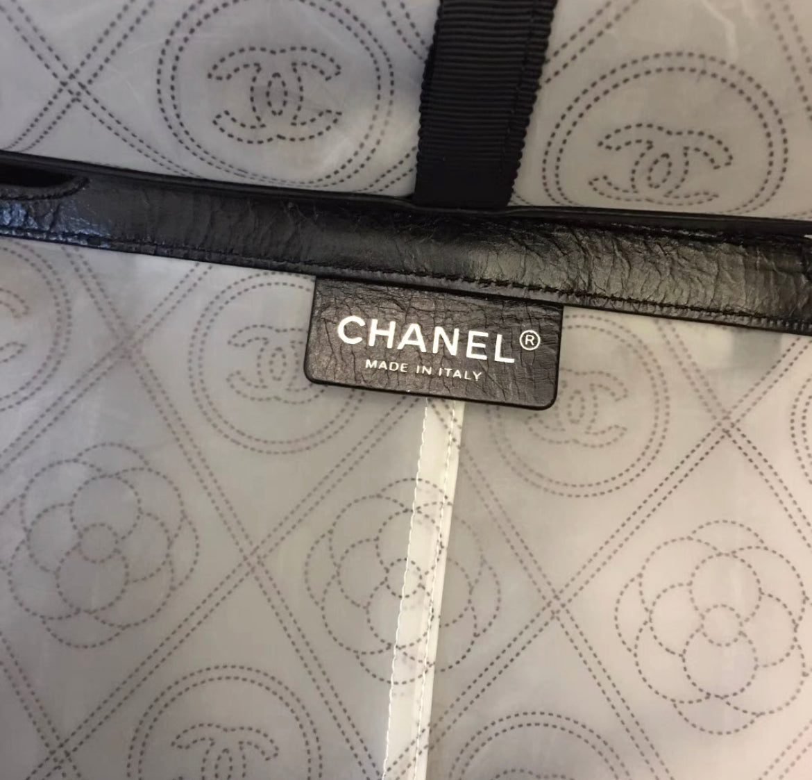 Chanel Camellia Handbag Raincoat Printed PVC