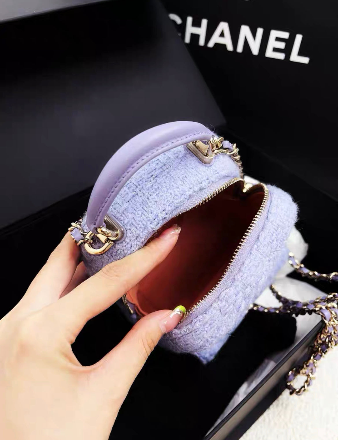 Chanel 24A CLASSIC MINI BACKPACK Wool Tweed & Gold-Tone Metal