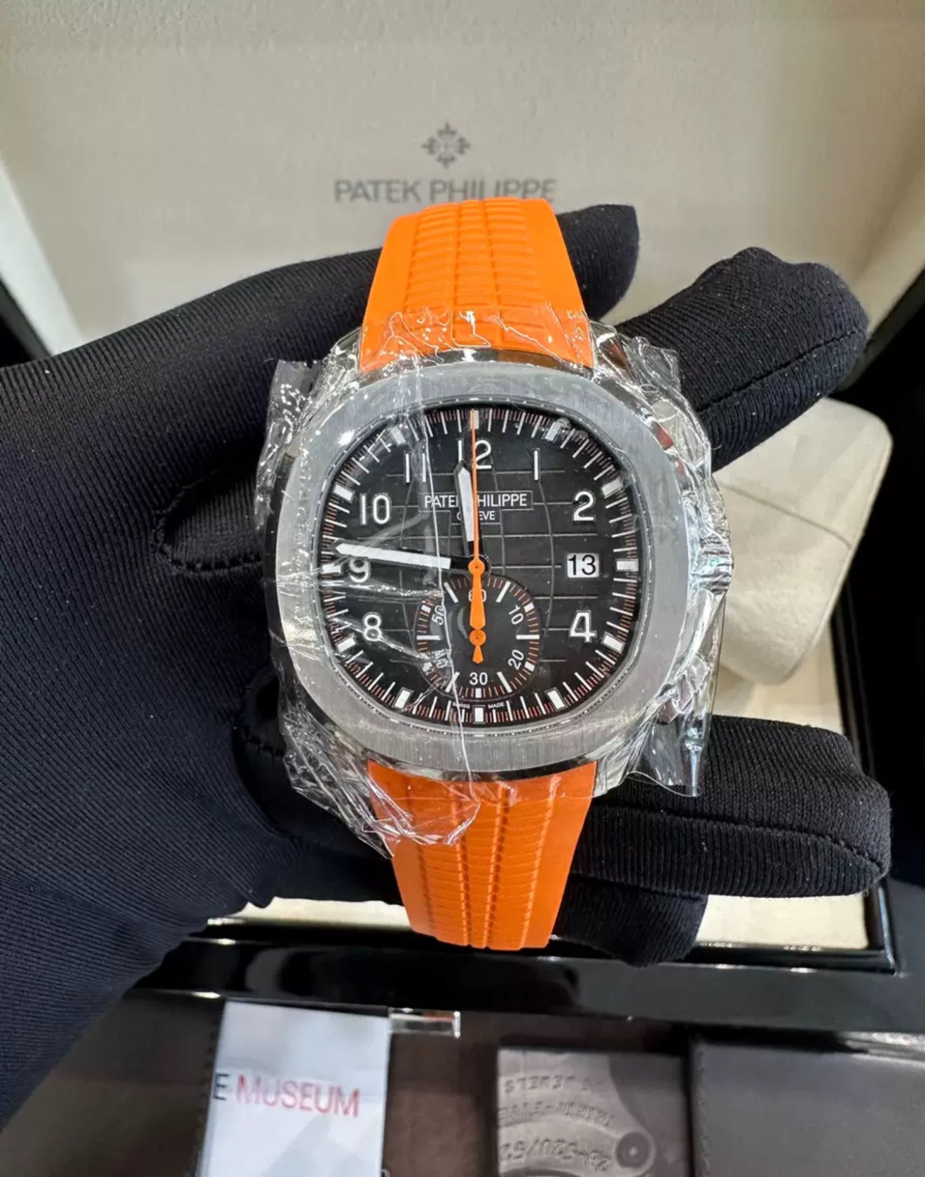 Patek Philippe 5968A Aquanaut Chronograph Orange Strap Mens Watch