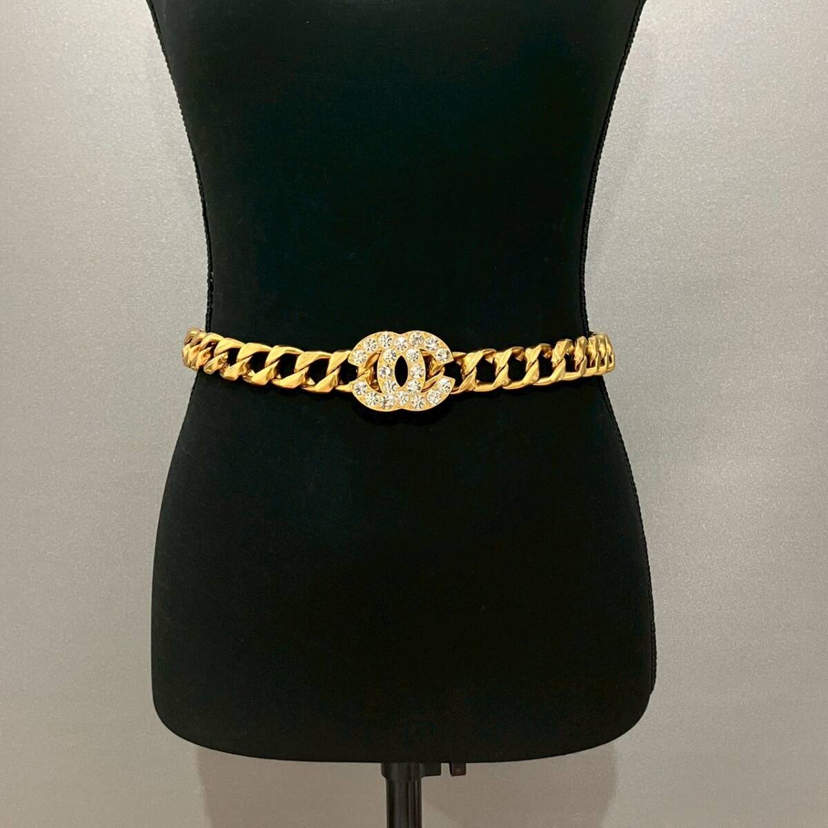 Rare Chanel 1995  Crystal CC Chunky Chain Belt
