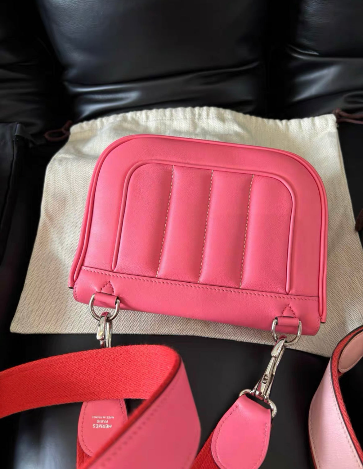 HERMES PINK MINI BERLIN SHOULDER BAG