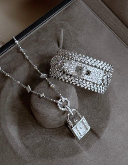 Hermès High Jewellery Kelly Joaillidre 
Bracelet/Watch/Necklace White gold Full Diamonds Himalaya Necklace