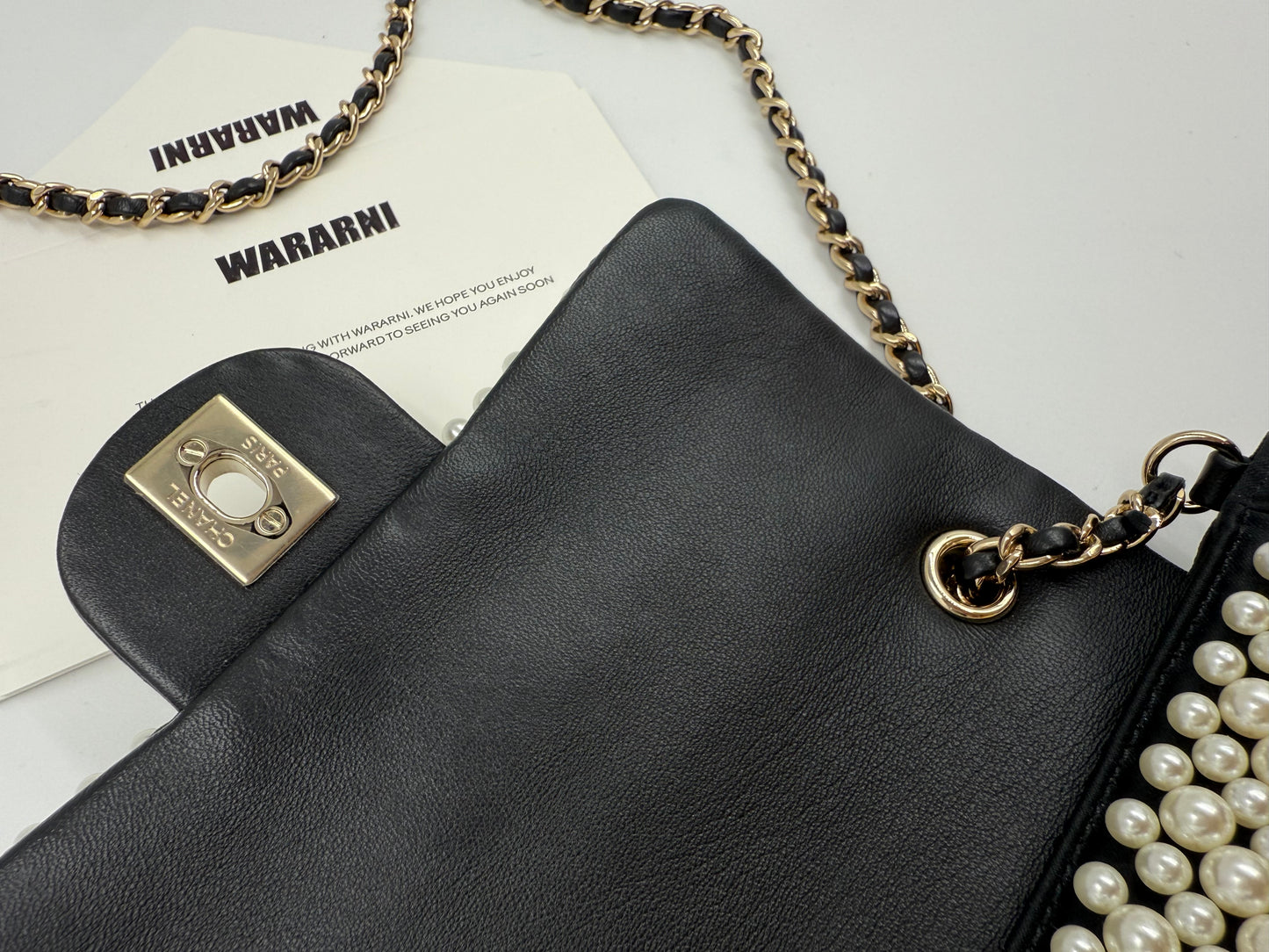 Chanel 19S Pearl-Embellished Mini Rectangular Flap Bag