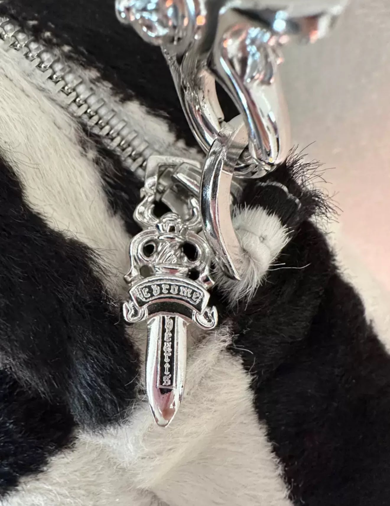 Chrome Hearts Cross patch pony shoulder bag TAKA MINI