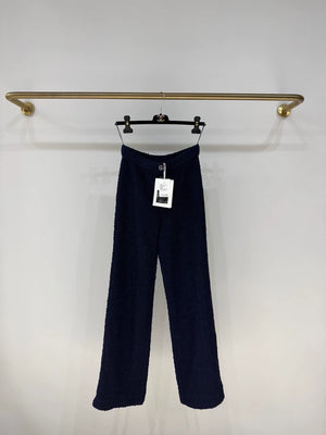 Chanel 24P Blue Tweed Wide-Leg Pants
