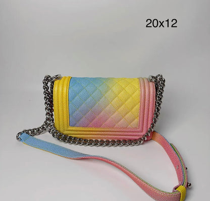 CHANEL RAINBOW CAVIAR COCO CUBA SMALL BOY FLAP BAG 17C