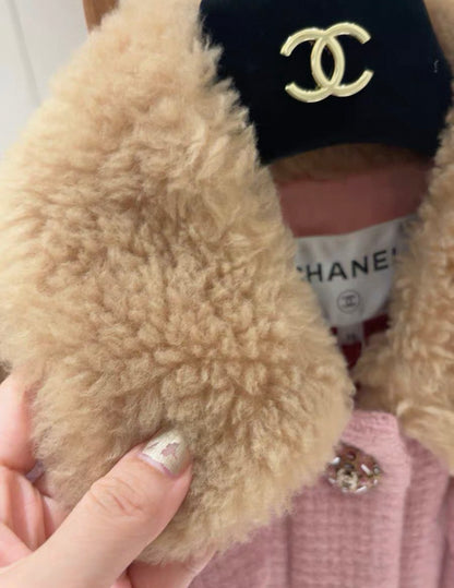 Chanel 22k pink shearling coat