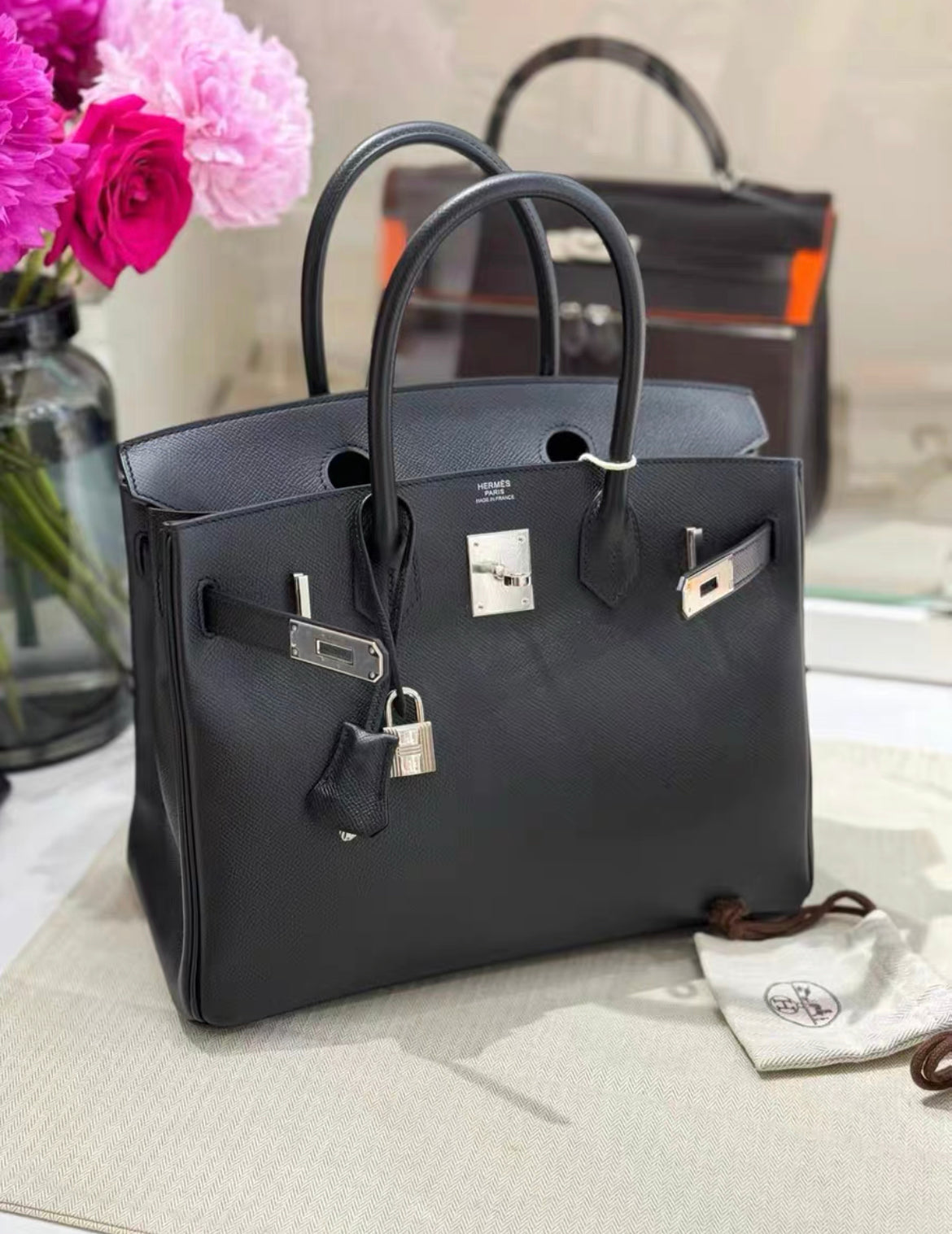 Hermès Birkin 30 Black Epsom Palladium Hardware