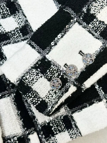 CHANEL 24S black & white tweed jacket