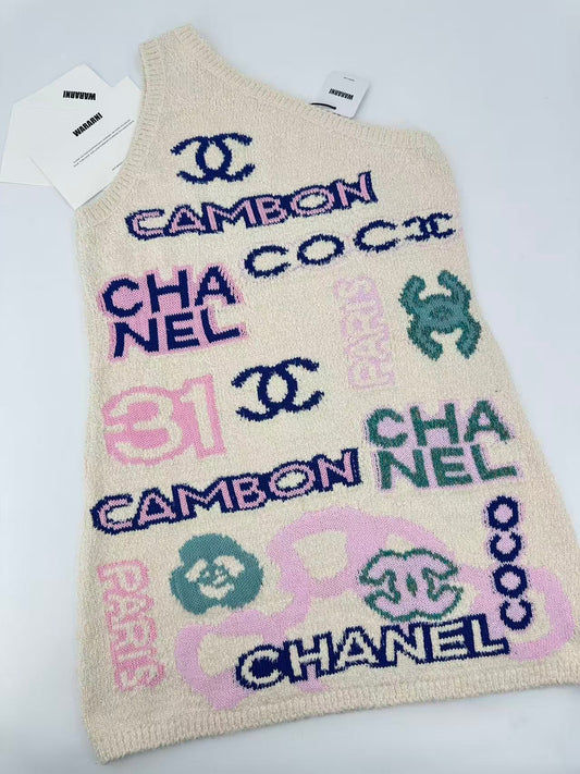 Chanel 23P Off shoulder knitted dress