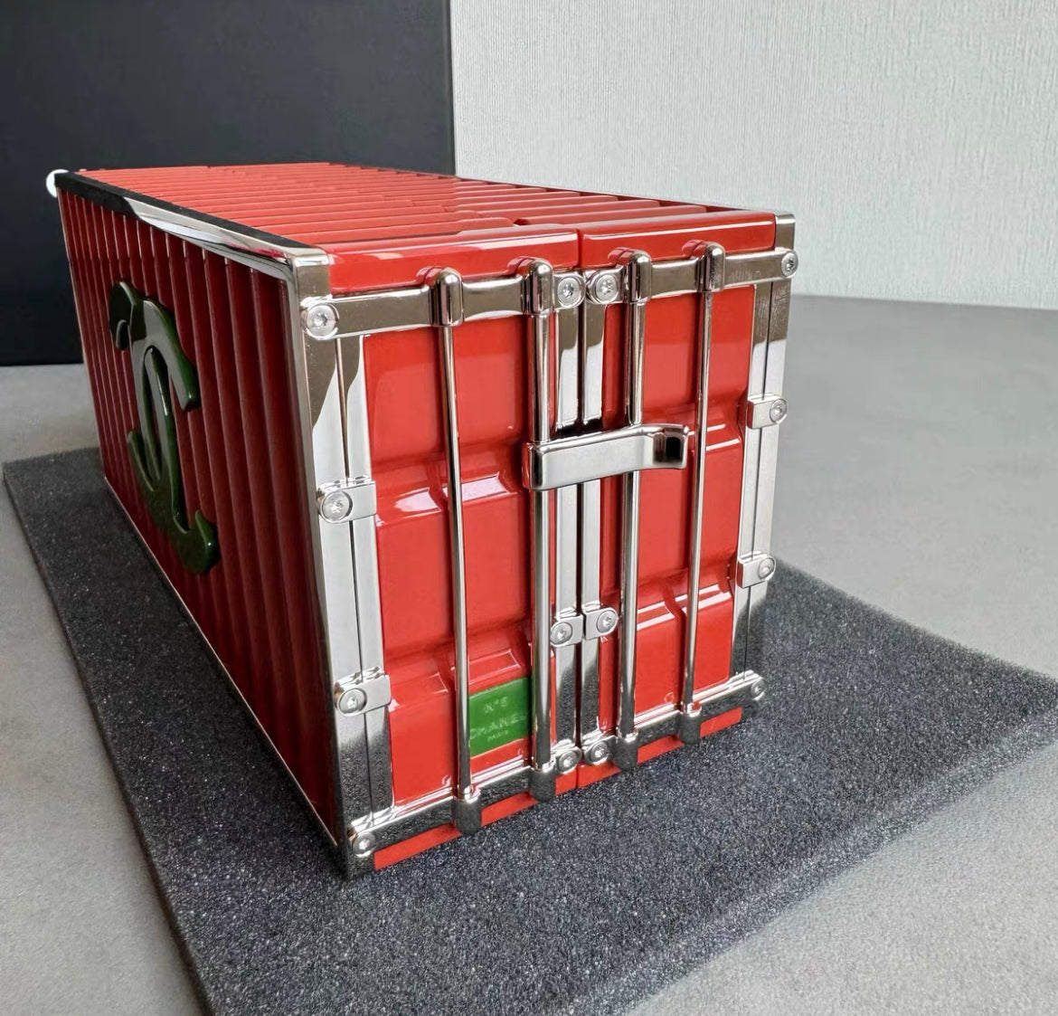 CHANEL Red Paris Hamburg Shipping Container Minaudière Clutch Bag