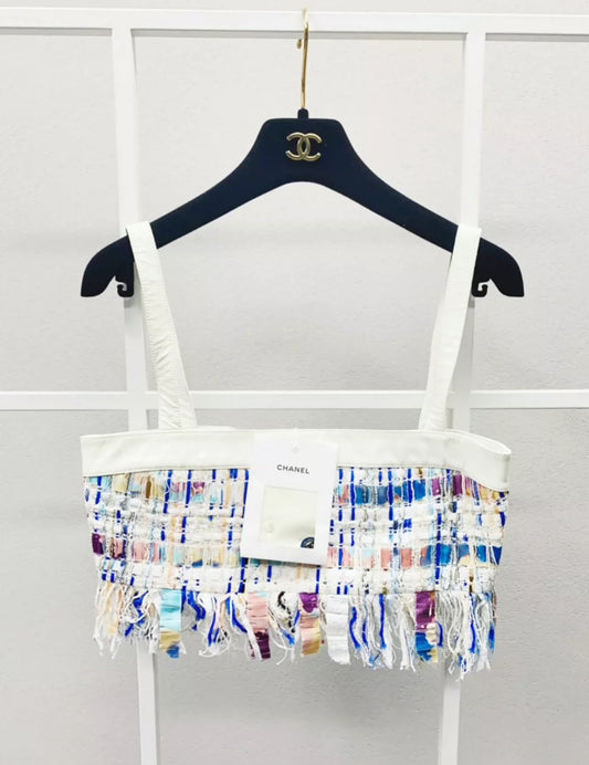 Chanel 2018 Multicolour Tweed crop top