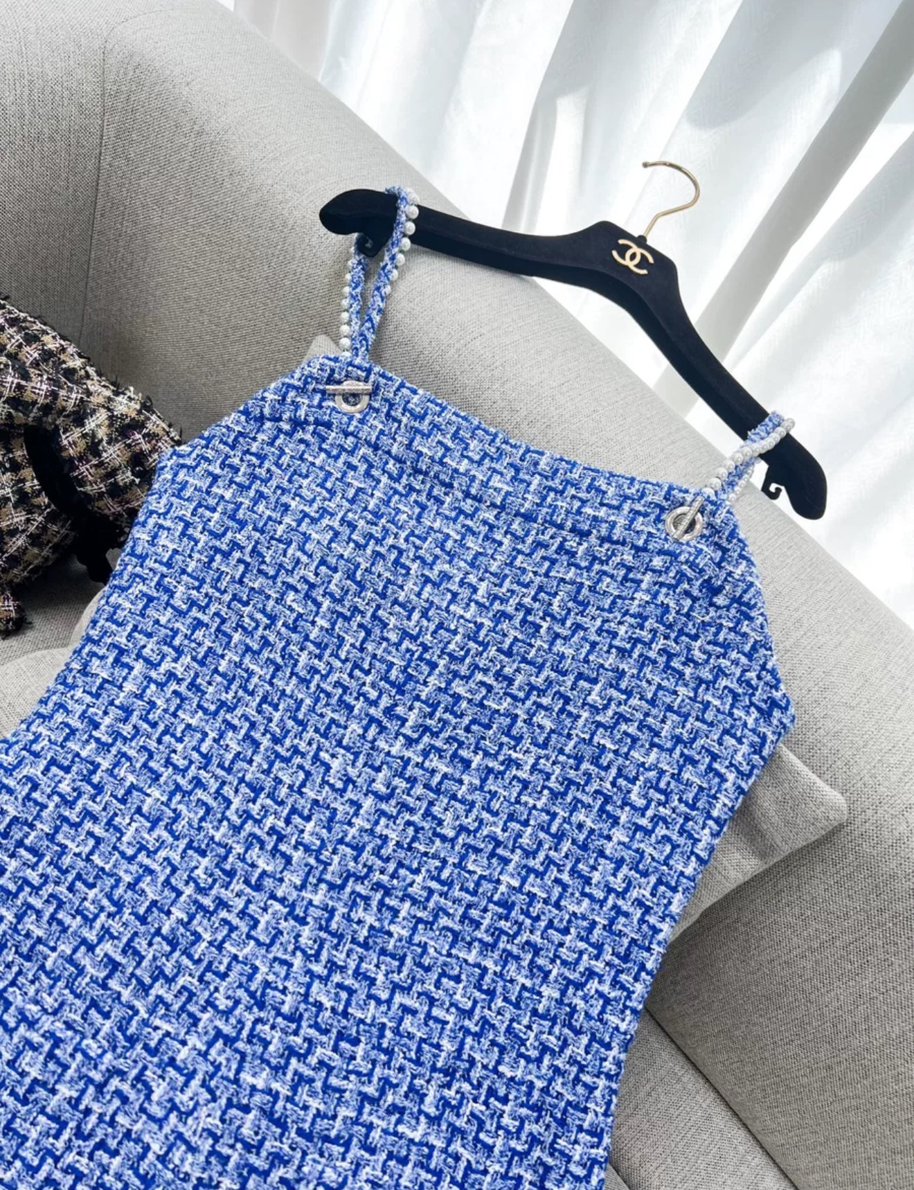 Chanel 23P Blue Tweed Jumpsuit