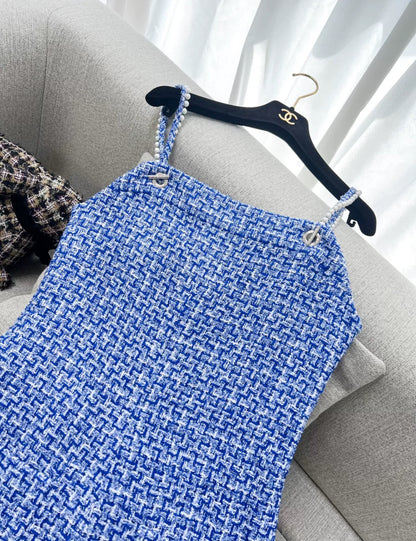 Chanel 23P Blue Tweed Jumpsuit