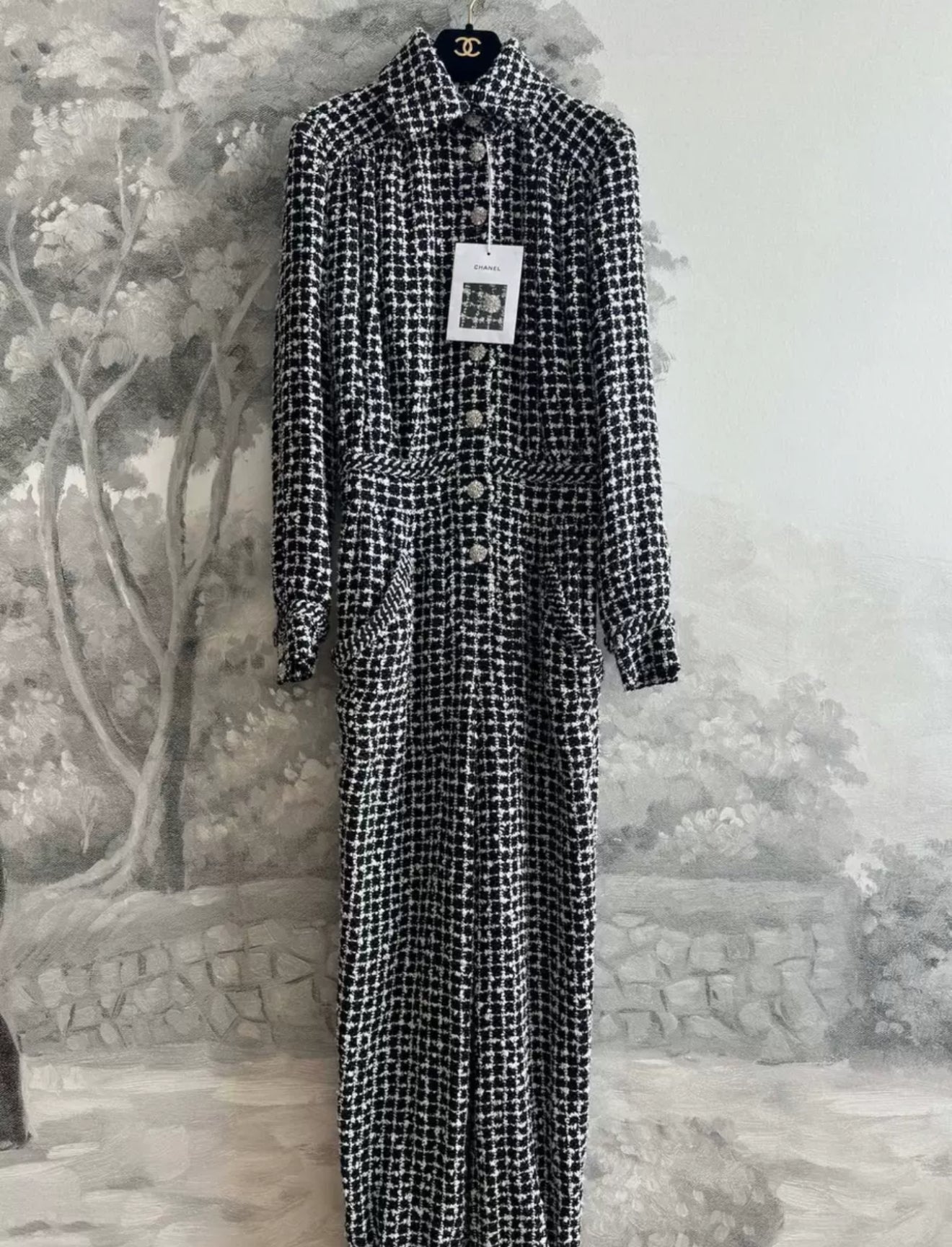 Chanel 23C Black Glittered Tweed Jumpsuit – Wararni.com