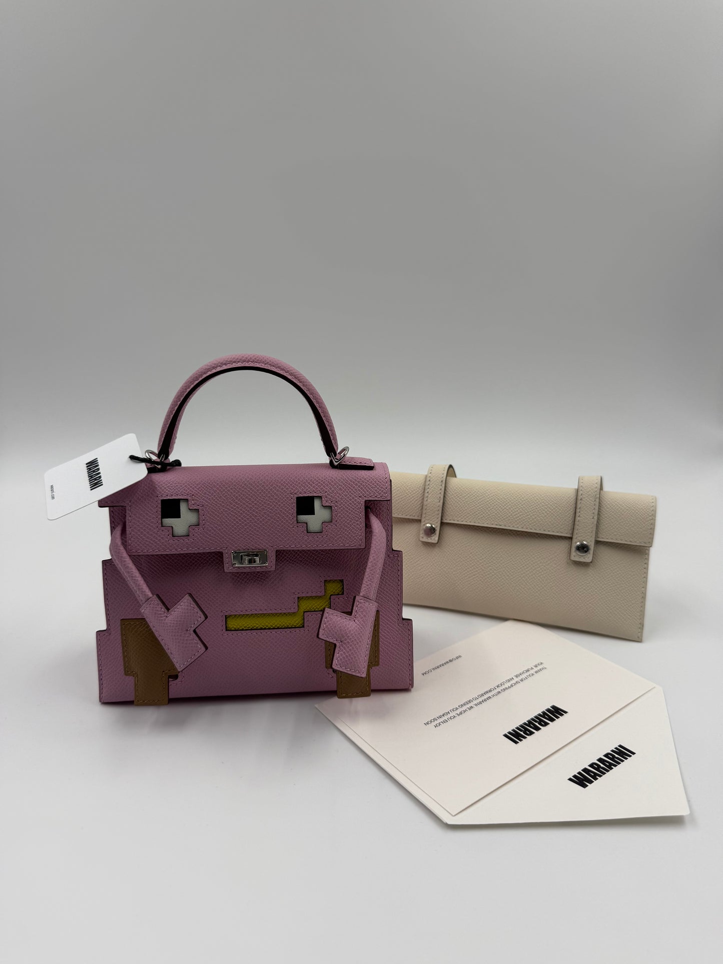 Hermès Kelly Doll "Picto" Quelle Idole Mauve Sylvestre, Lime, Nata & Chai Epsom Palladium Hardware