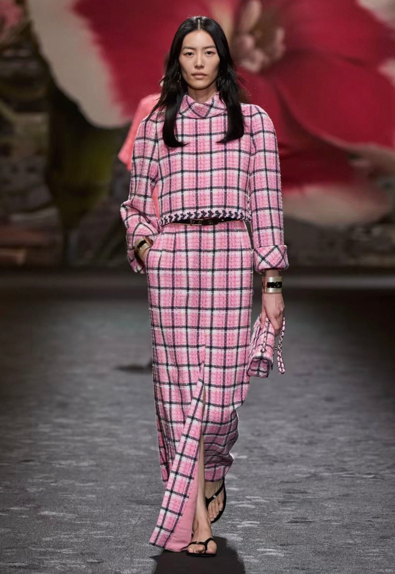 Chanel 24S Black and Pink Top and Skirt Set