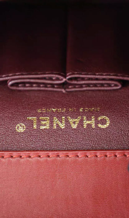 CHANEL 2015 Red Lambskin Brasserie Gabrielle Menu Clutch