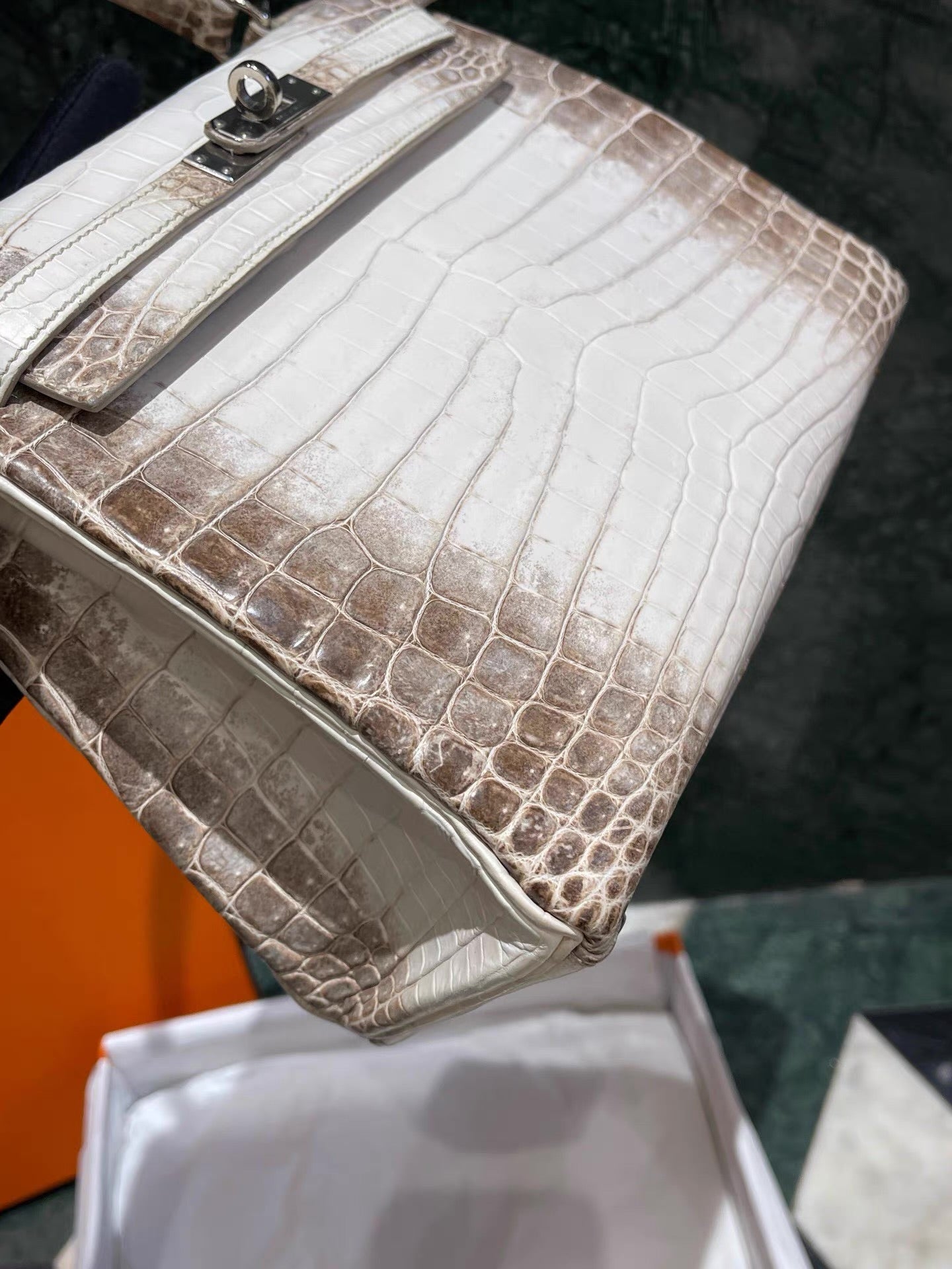 Hermès Kelly 25 Himalaya Crocodile Palladium Hardware