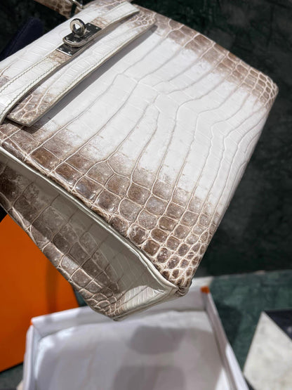 Hermès Kelly 25 Himalaya Crocodile Palladium Hardware