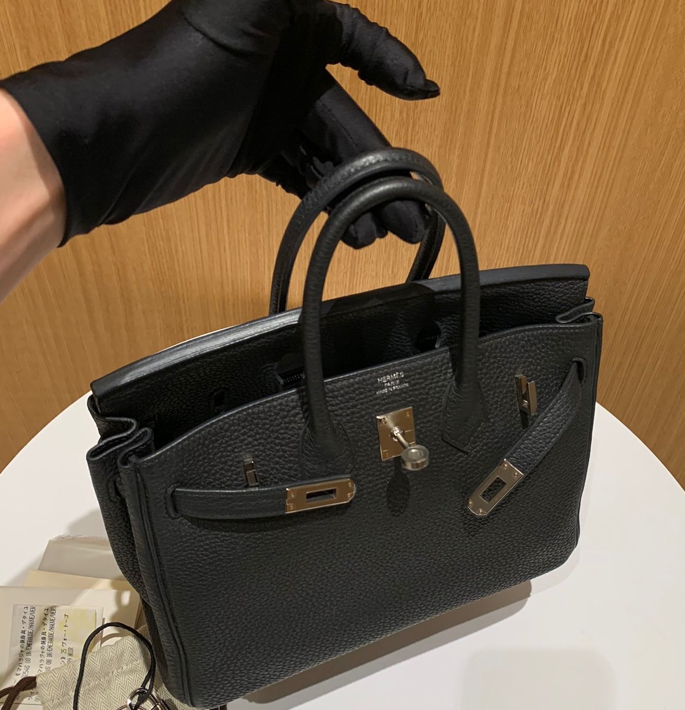 Hermès Birkin 25 Black Togo Leather Palladium Hardware