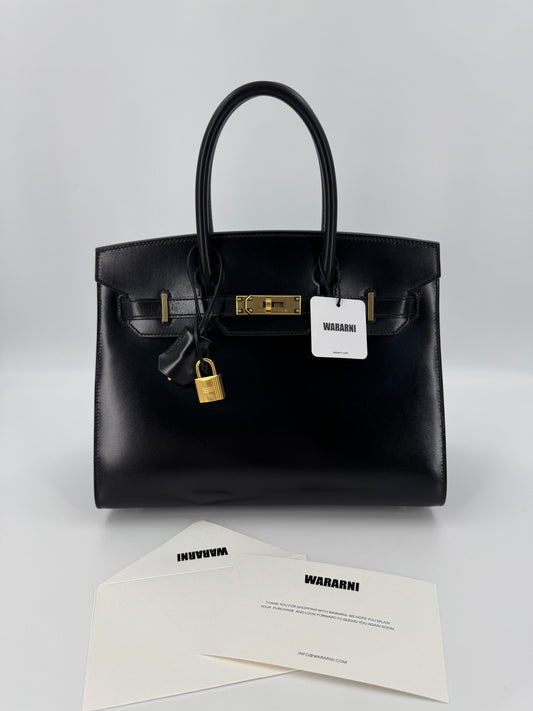 Hermès Birkin Sellier 30 Noir Box Calf with Gold Hardware