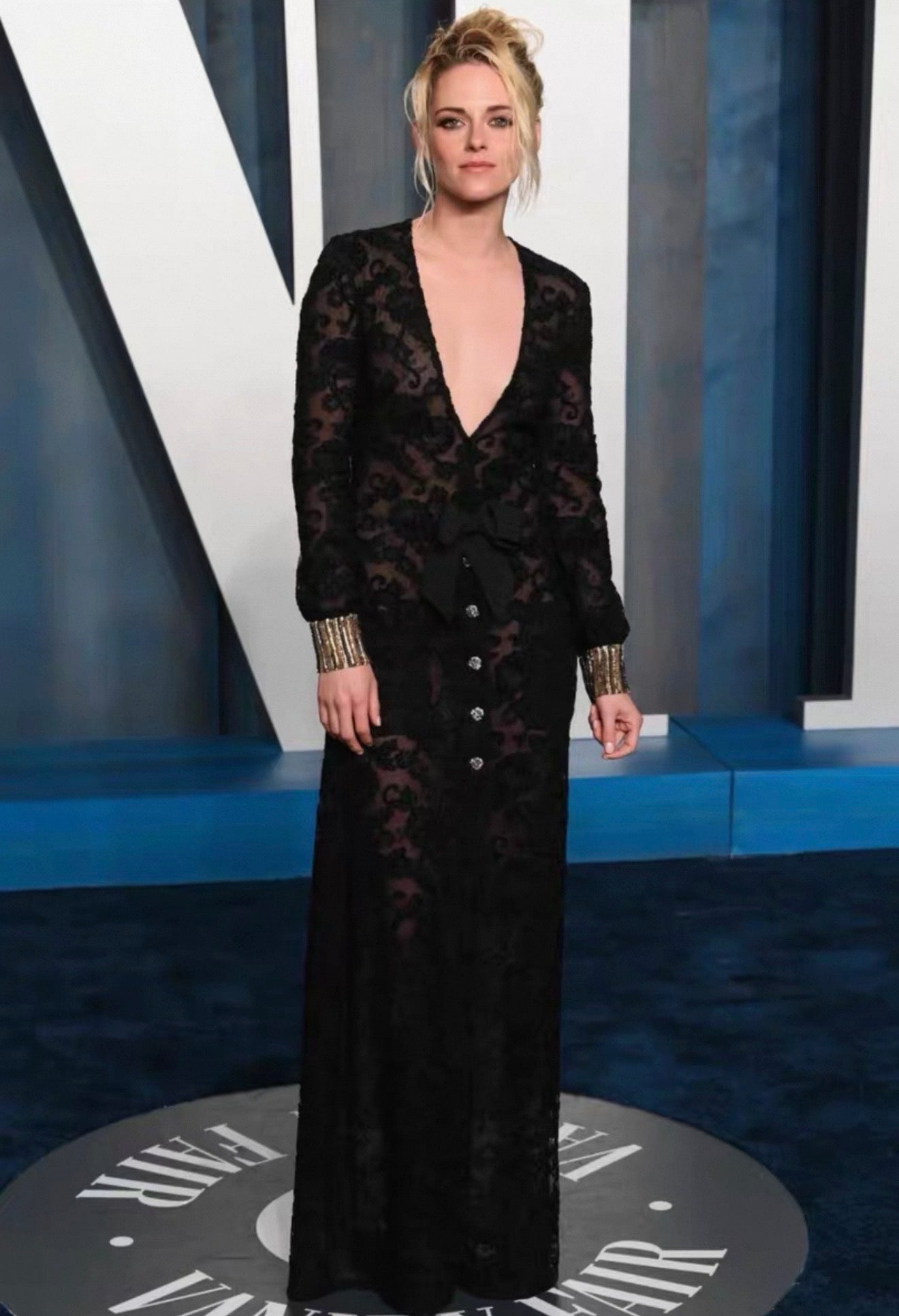 Chanel 22K Embossed Embroidered Lace Dress