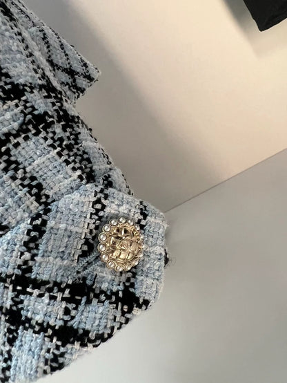 Chanel 25s blue tweed jacket