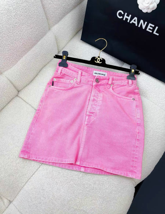 BALENCIAGA PINK DENIM SKIRT size 34