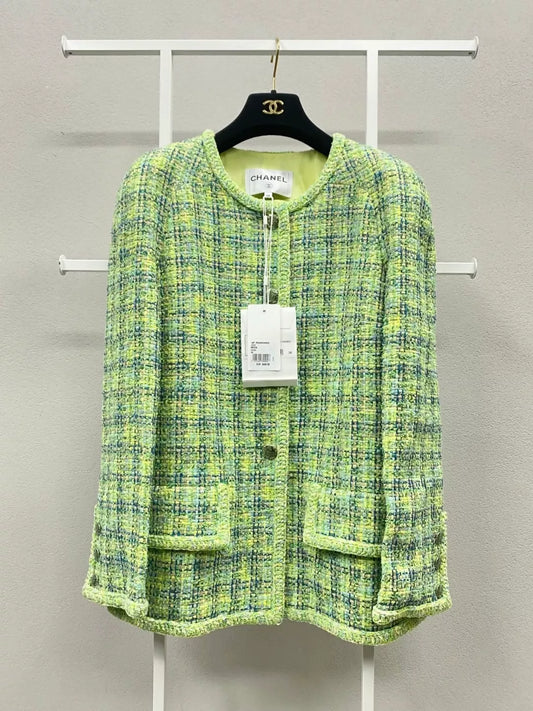 Chanel 19P Green tweed jacket
