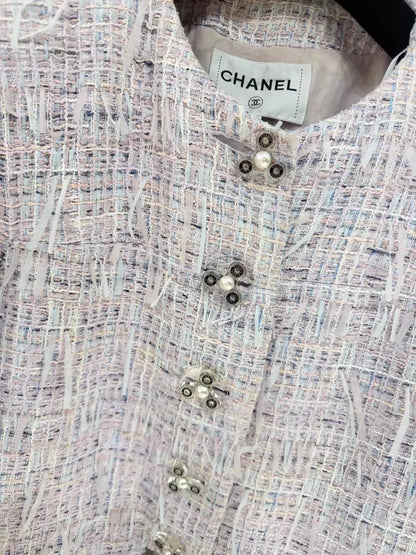 Chanel 2018 purple tweed jacket