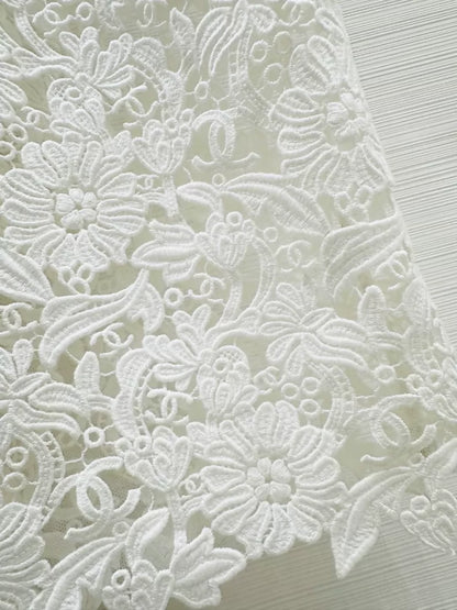 Chanel 26c new white lace cutout top, F36