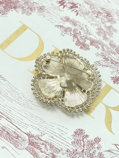 Chanel 23 champagne gold pearl camellia brooch