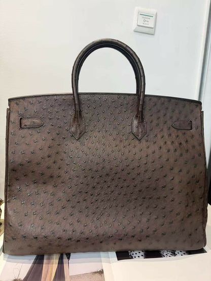 Hermes Birkin 40 ostrich in brown