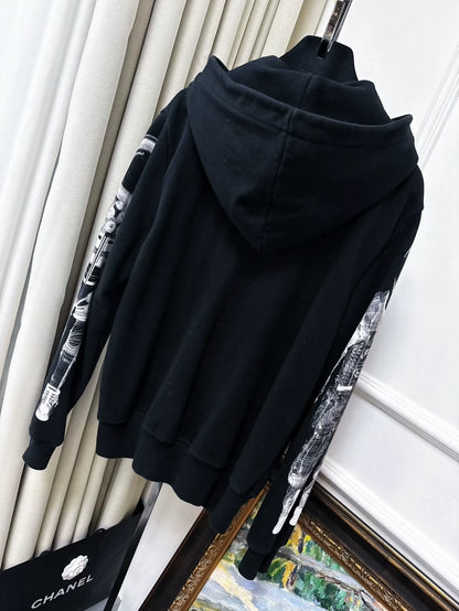 Chanel Black Hooded Sweater astronaute