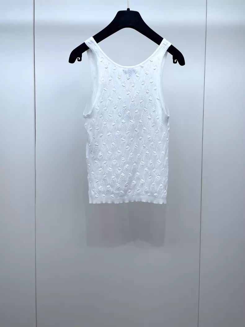 Chanel 24s White Knit top