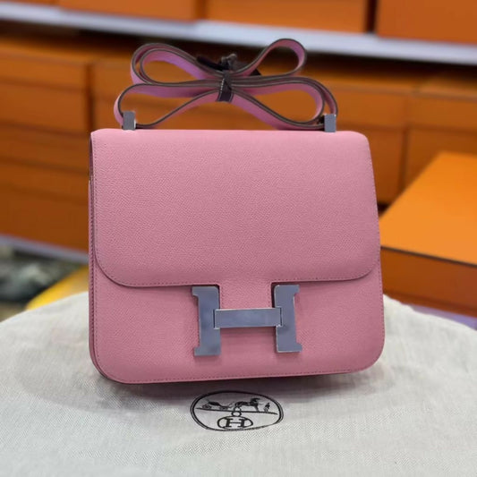 Hermès Constance 24 Sakura Pink Epsom Leather with Silver Buckle