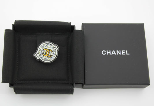 Chanel D24C Acrylic Spring/Summer Resort Collection Globe Brooch