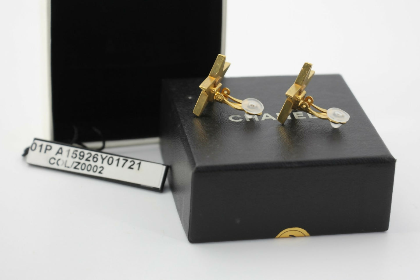 Chanel Vintage 01P Metal Blue-Green Star Clip-on Earrings