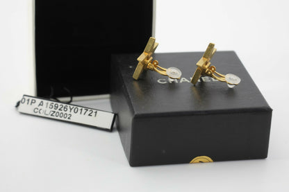 Chanel Vintage 01P Metal Blue-Green Star Clip-on Earrings