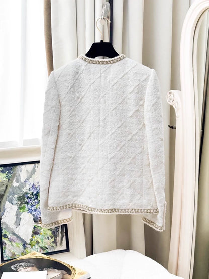 Chanel 21A ecru four-pocket tweed jacket