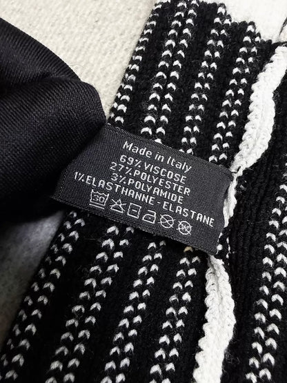 Chanel 24C white and black striped stockings