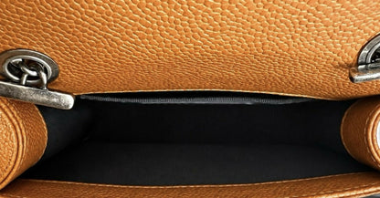 Chanel 14A Paris Dallas Brown Caviar Mini Boy Brick Bag rare