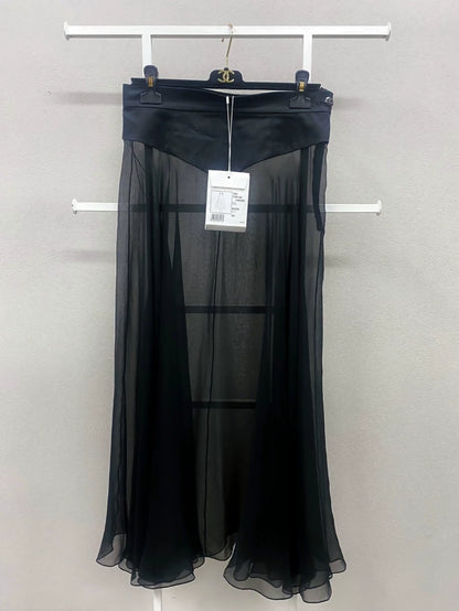 Chanel 18A Black Chiffon Skirt