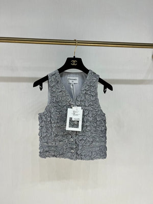 Chanel 24P Grey striped Vest