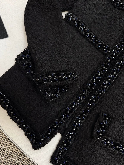Rare Chanel 17A black tweed jacket