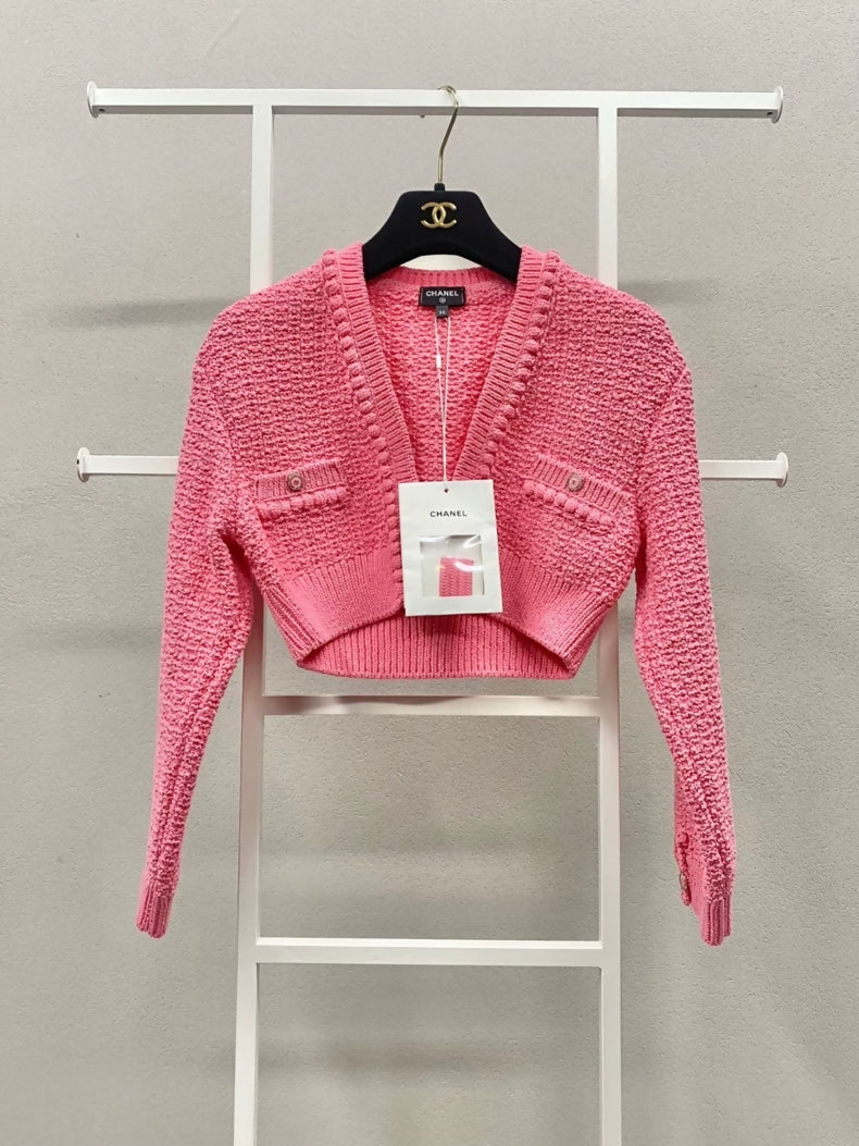 Chanel 22S Cropped Pink cardigan